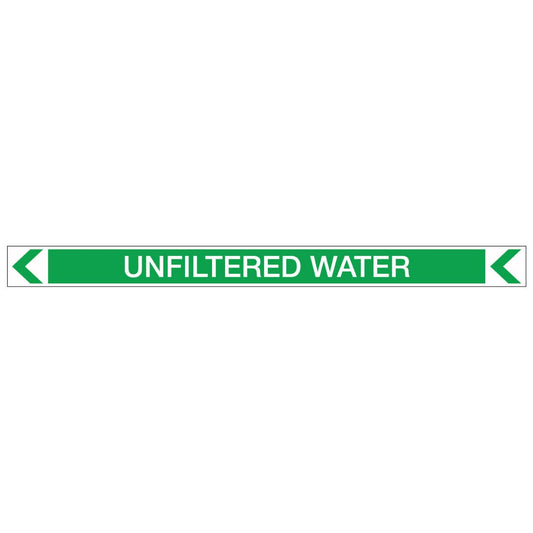 Pool/Spa - Unfiltered Water (Left) - Pipe Marker Sticker - New Signs