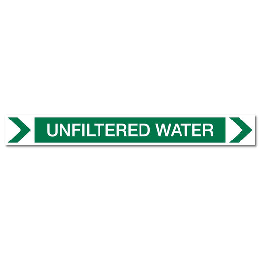 Pool/Spa - Unfiltered Water (Right) - Pipe Marker Sticker - New Signs