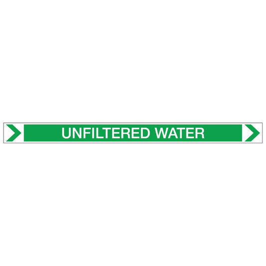 Pool/Spa - Unfiltered Water (Right) - Pipe Marker Sticker - New Signs