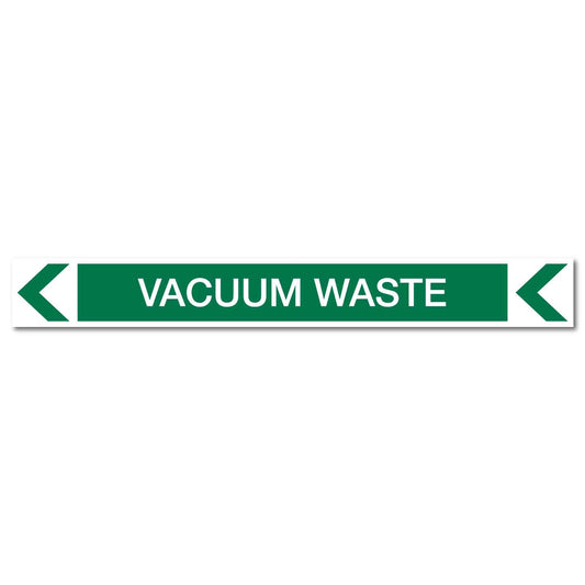Pool/Spa - Vacuum Waste (Left) - Pipe Marker Sticker - New Signs