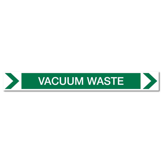 Pool/Spa - Vacuum Waste (Right) - Pipe Marker Sticker - New Signs