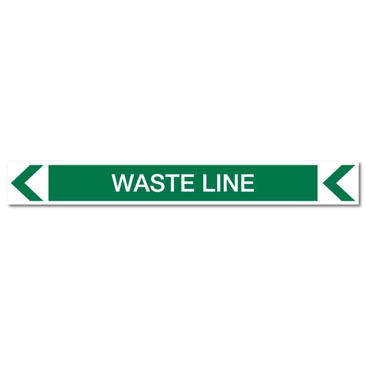 Pool/Spa - Waste Line (Left) - Pipe Marker Sticker - New Signs