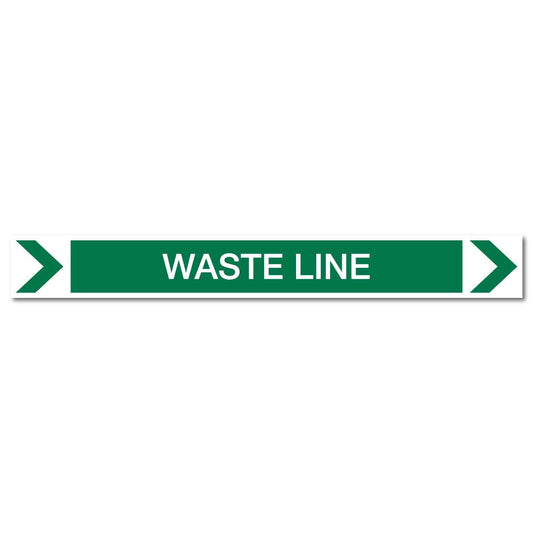 Pool/Spa - Waste Line (Right) - Pipe Marker Sticker - New Signs
