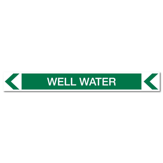 Pool/Spa - Well Water (Left) - Pipe Marker Sticker - New Signs