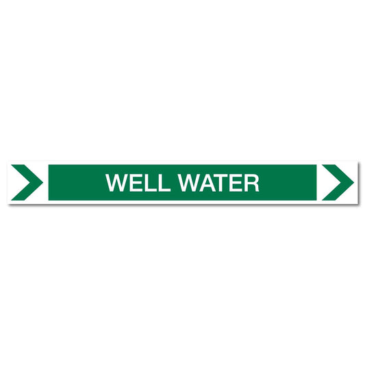 Pool/Spa - Well Water (Right) - Pipe Marker Sticker - New Signs