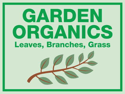 Premium Garden Organics Large Bin Sticker - New Signs