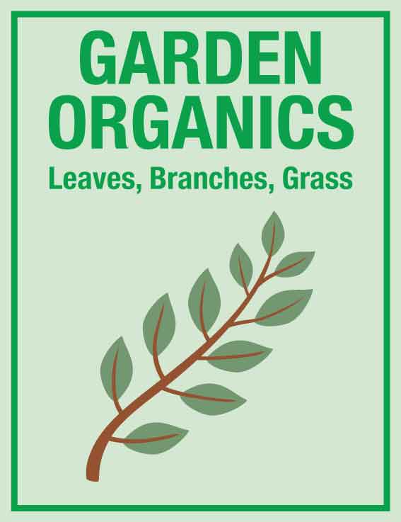 Premium Garden Organics Wheelie Bin Stickers - New Signs