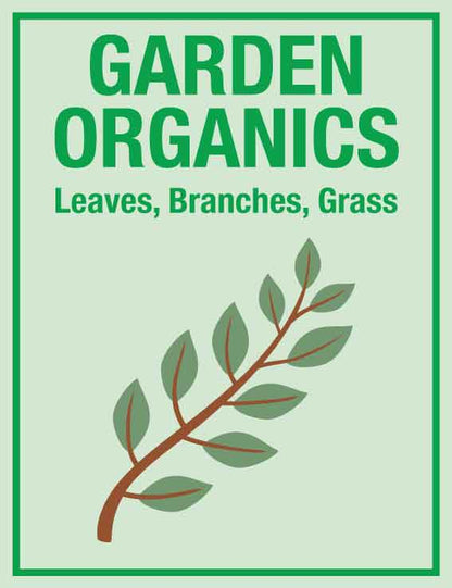 Premium Garden Organics Wheelie Bin Stickers - New Signs