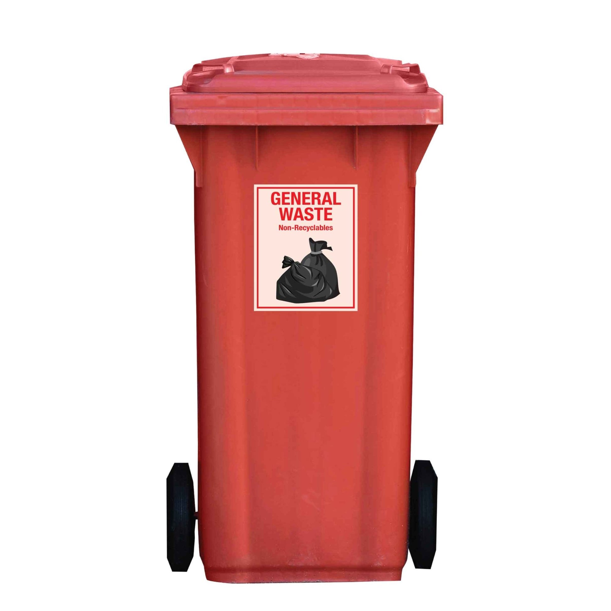 Premium General Waste Wheelie Bin Stickers - New Signs