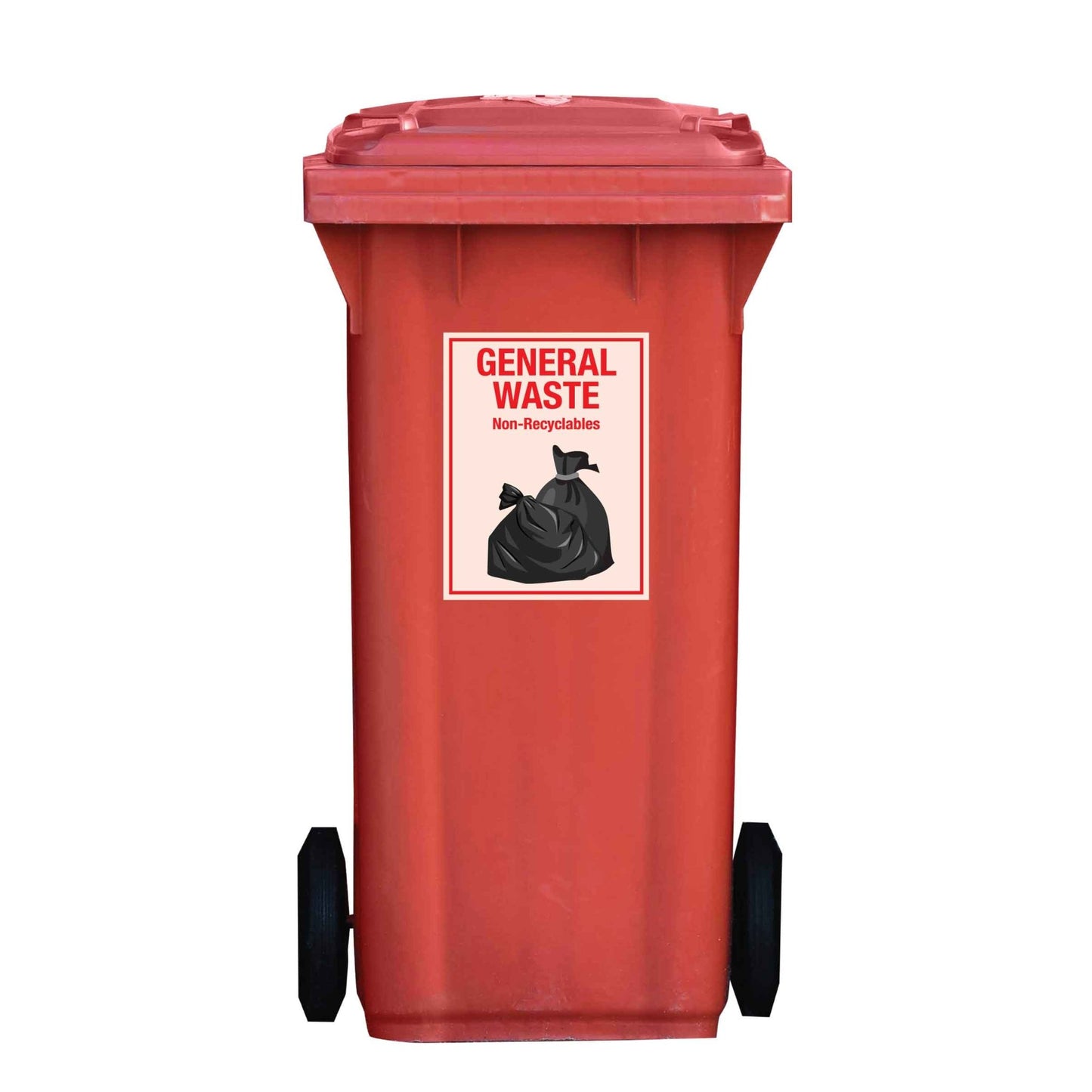 Premium General Waste Wheelie Bin Stickers - New Signs