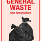 Premium General Waste Wheelie Bin Stickers - New Signs