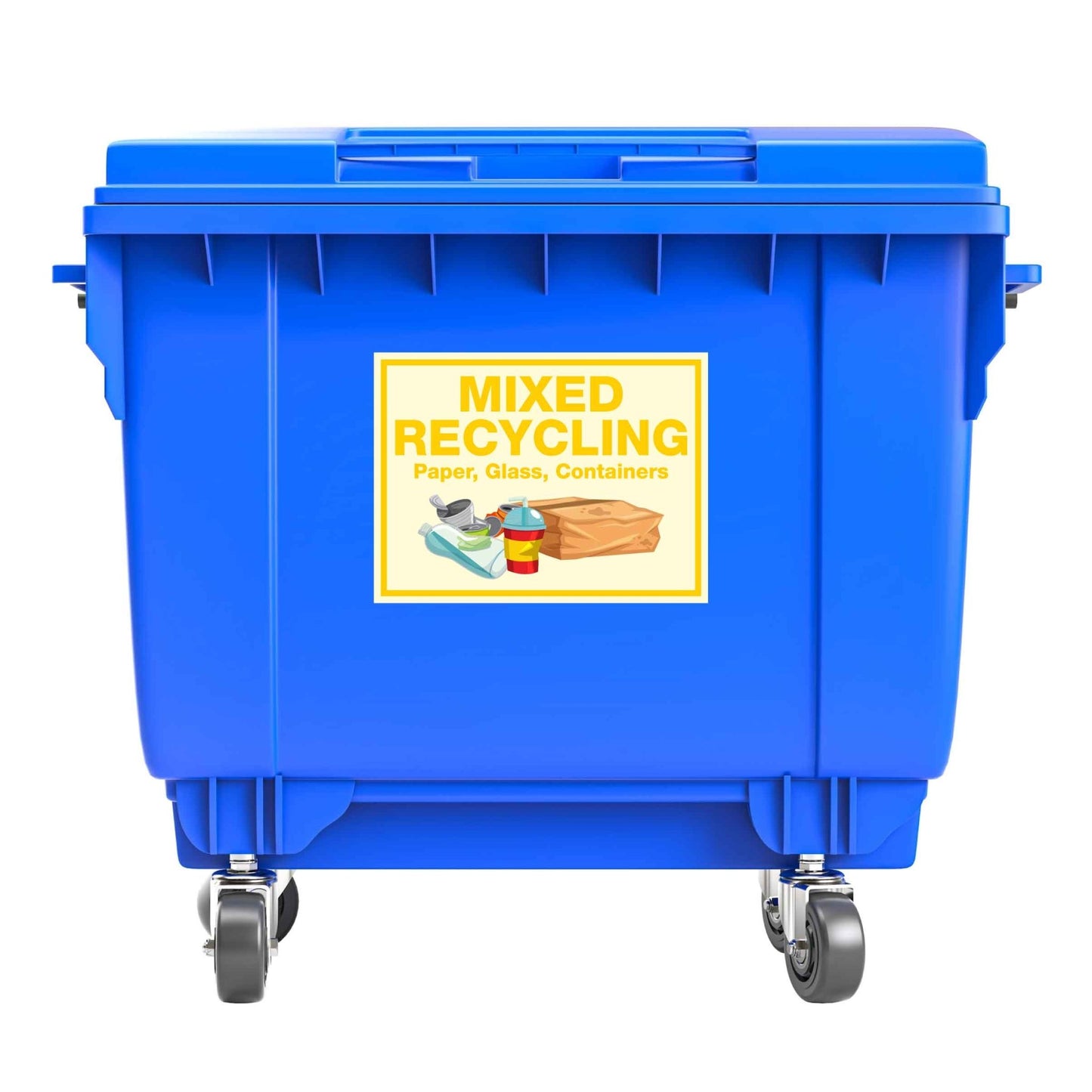 Premium Mixed Recycling Large Bin Sticker - New Signs