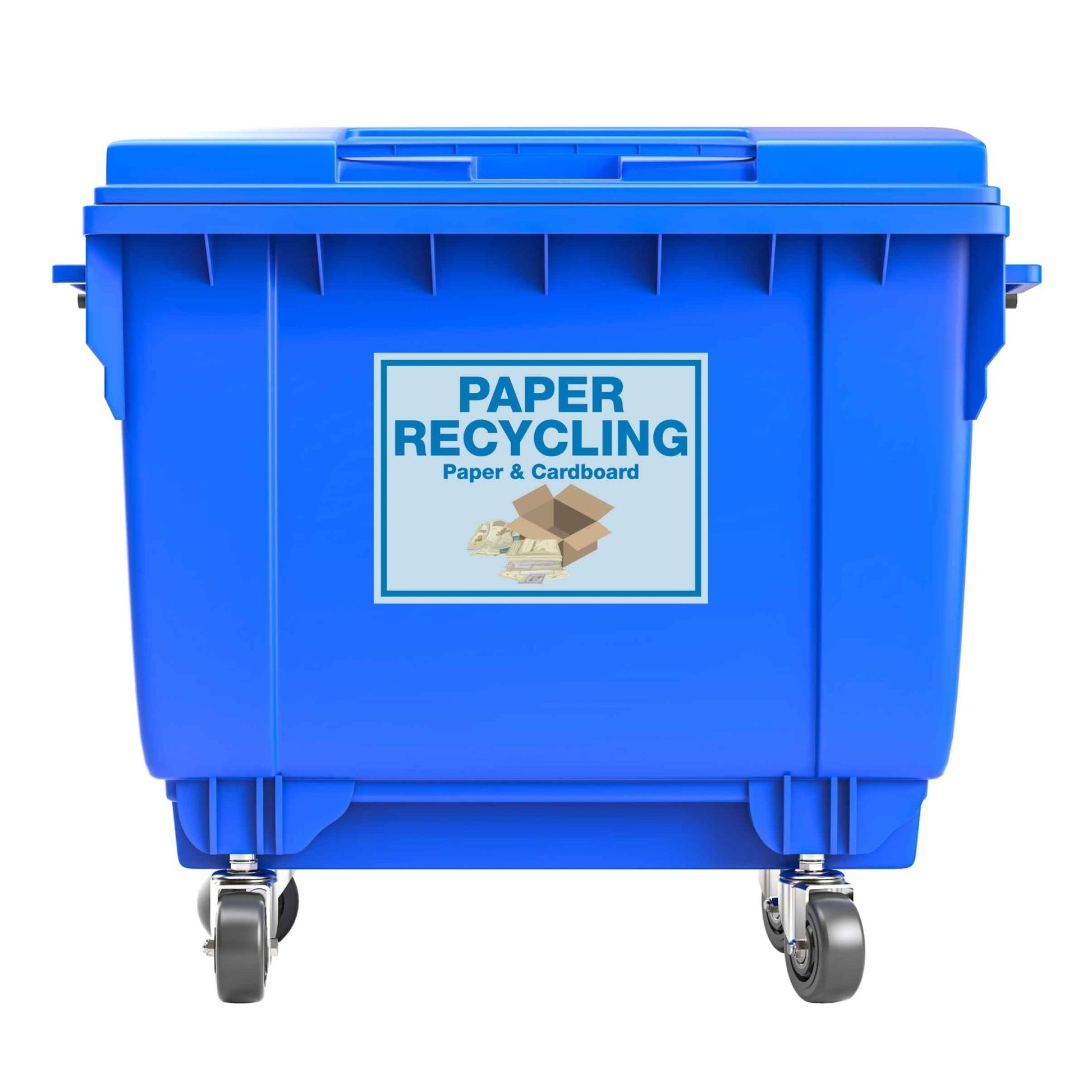 Premium Paper Recycling Large Bin Sticker - New Signs