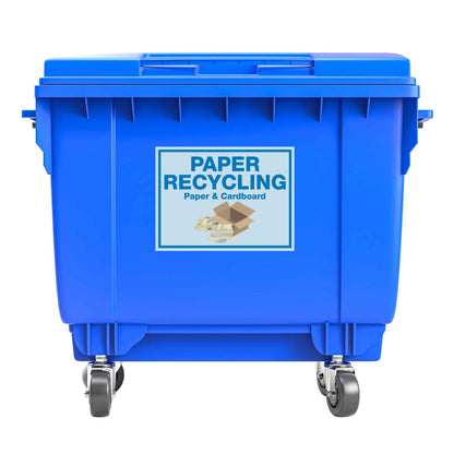 Premium Paper Recycling Large Bin Sticker - New Signs