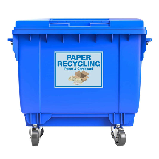 Premium Paper Recycling Large Bin Sticker - New Signs