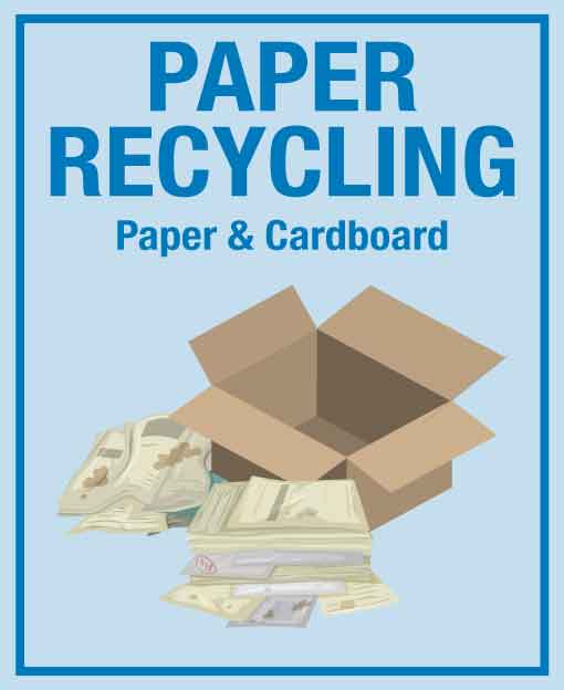 Premium Paper Recycling Wheelie Bin Stickers - New Signs