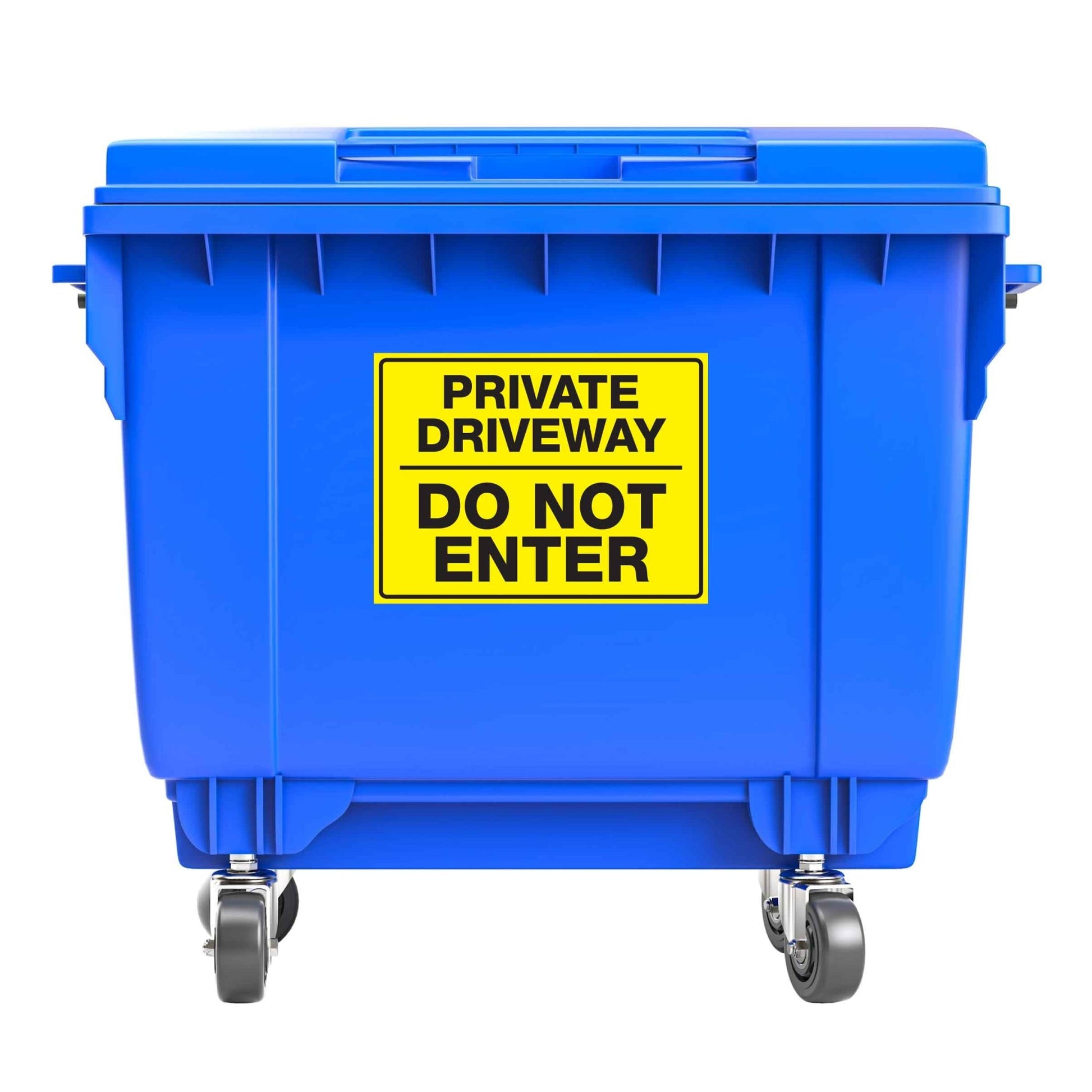 Private Driveway Do Not Enter Large Bin Sticker - New Signs
