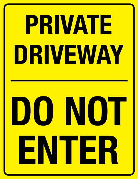 Private Driveway Do Not Enter Wheelie Bin Sticker - New Signs