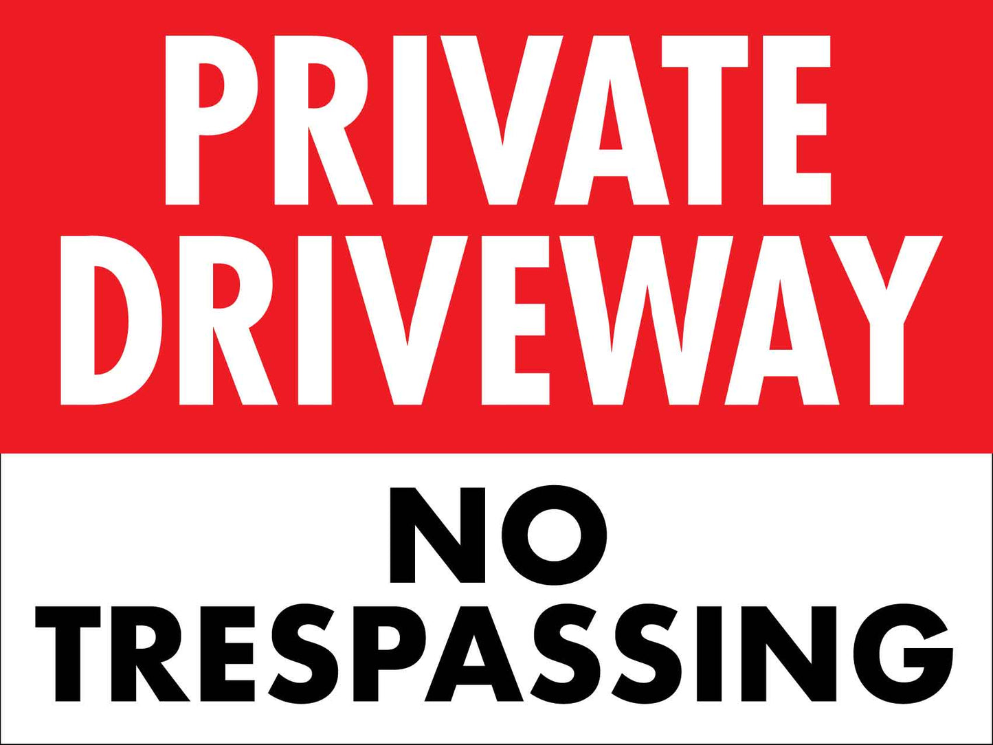 Private Driveway No Trespassing Large Bin Sticker - New Signs