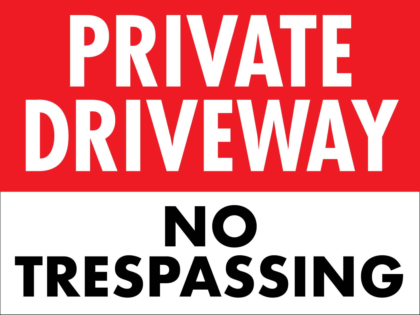 Private Driveway No Trespassing Large Bin Sticker - New Signs