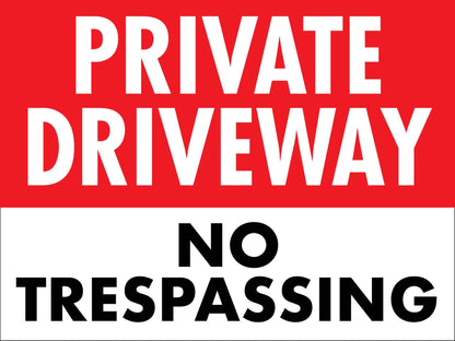 Private Driveway No Trespassing Large Bin Sticker - New Signs