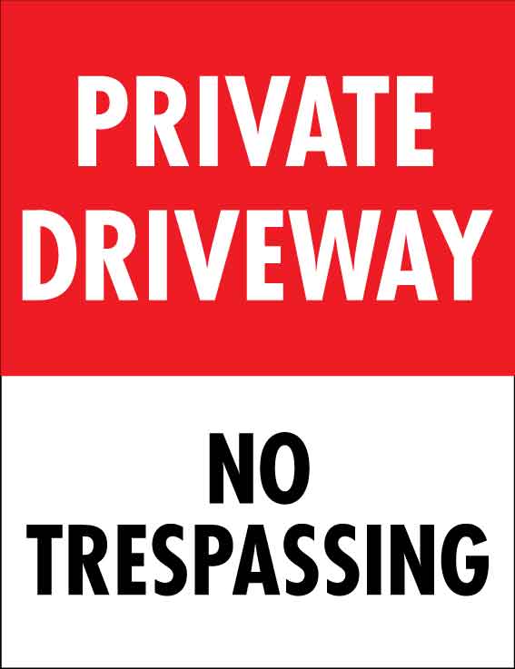 Private Driveway No Trespassing Wheelie Bin Sticker - New Signs