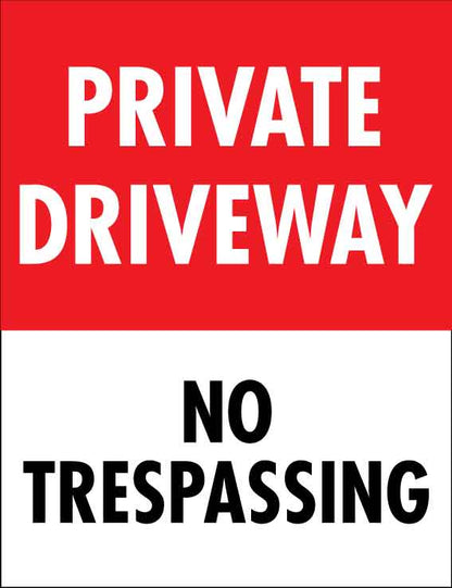 Private Driveway No Trespassing Wheelie Bin Sticker - New Signs