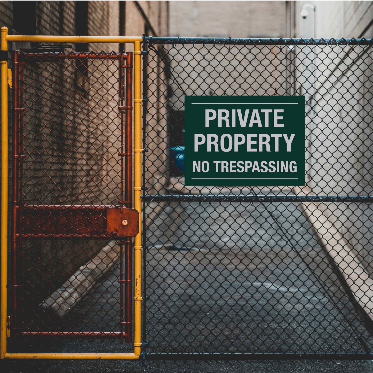 Private Property No Trespassing Green Sign - New Signs