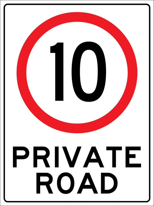 Private Road 10km Sign - New Signs