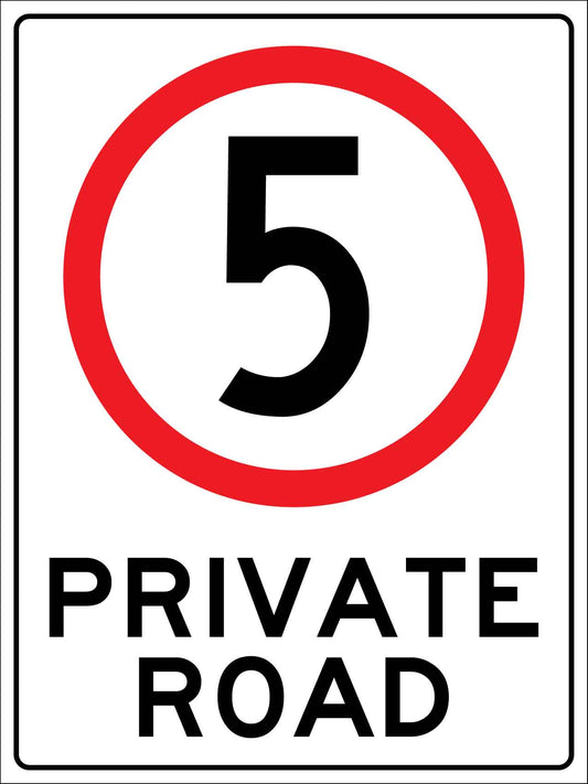 Private Road 5km Sign - New Signs