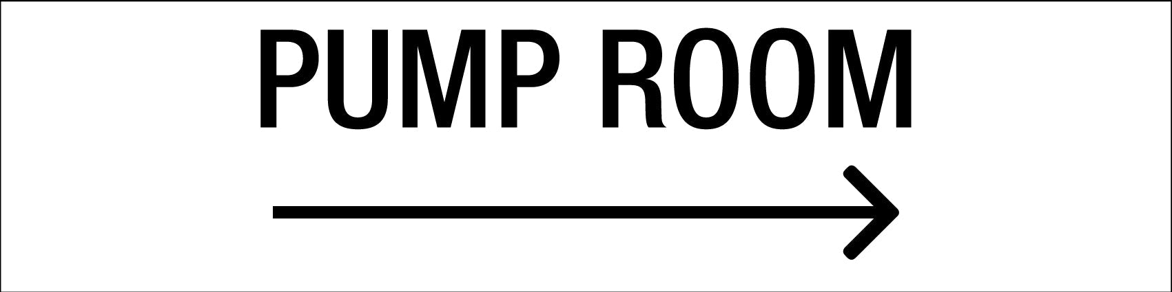 Pump Room Right Arrow - Statutory Sign - New Signs