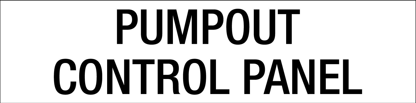Pumpout Control Panel - Statutory Sign - New Signs