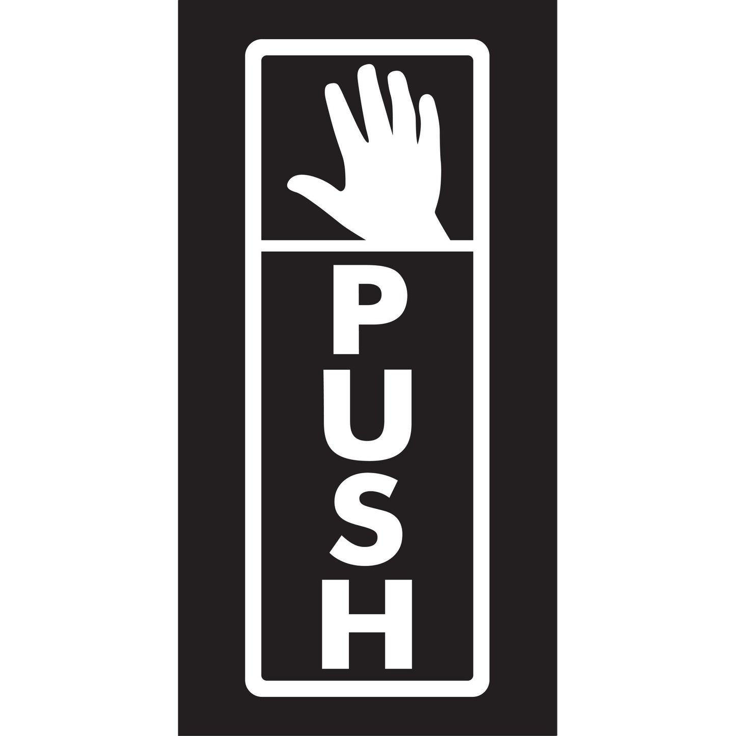 Push Symbol Black Sign - New Signs