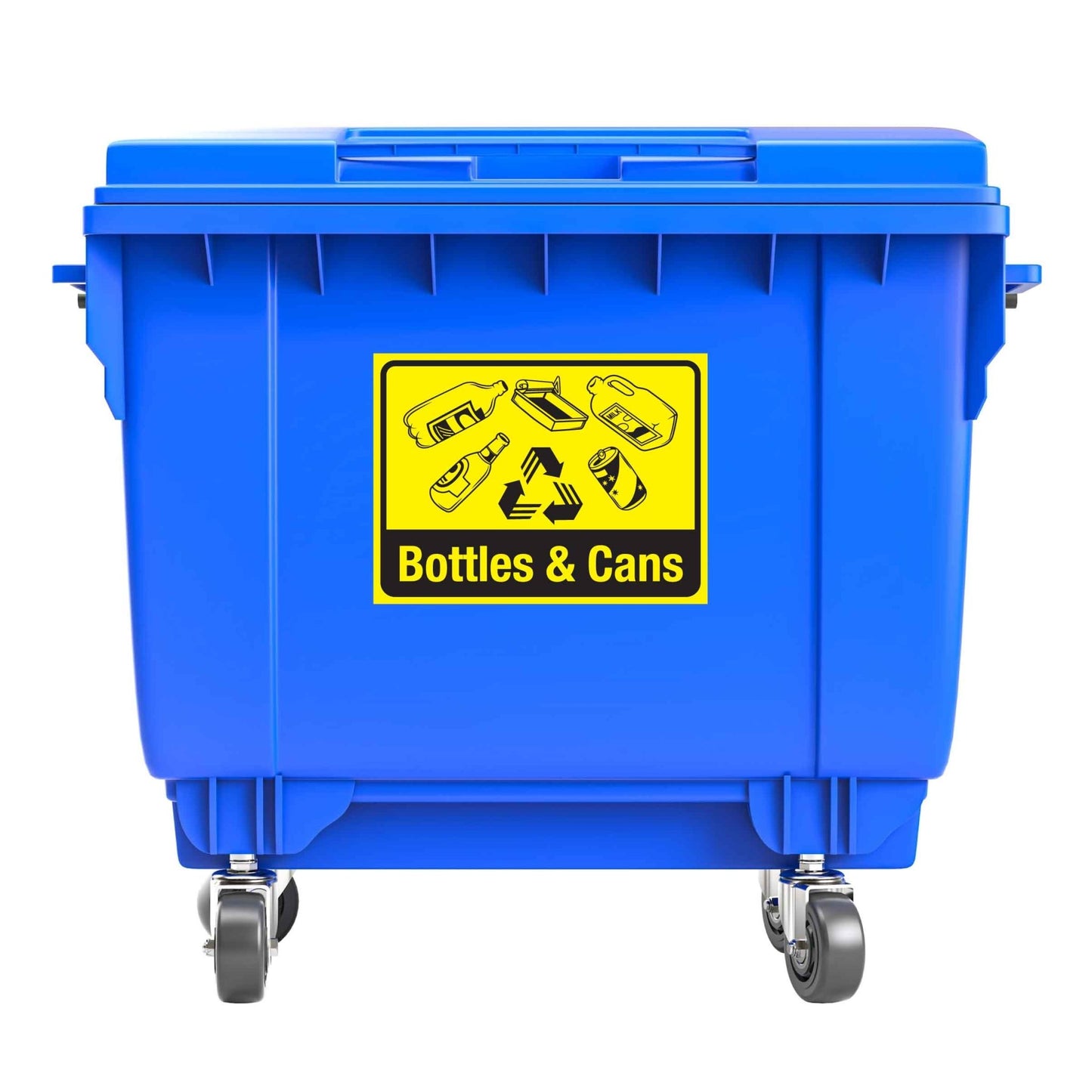 Recycle Bottles & Cans Large Bin Sticker - New Signs