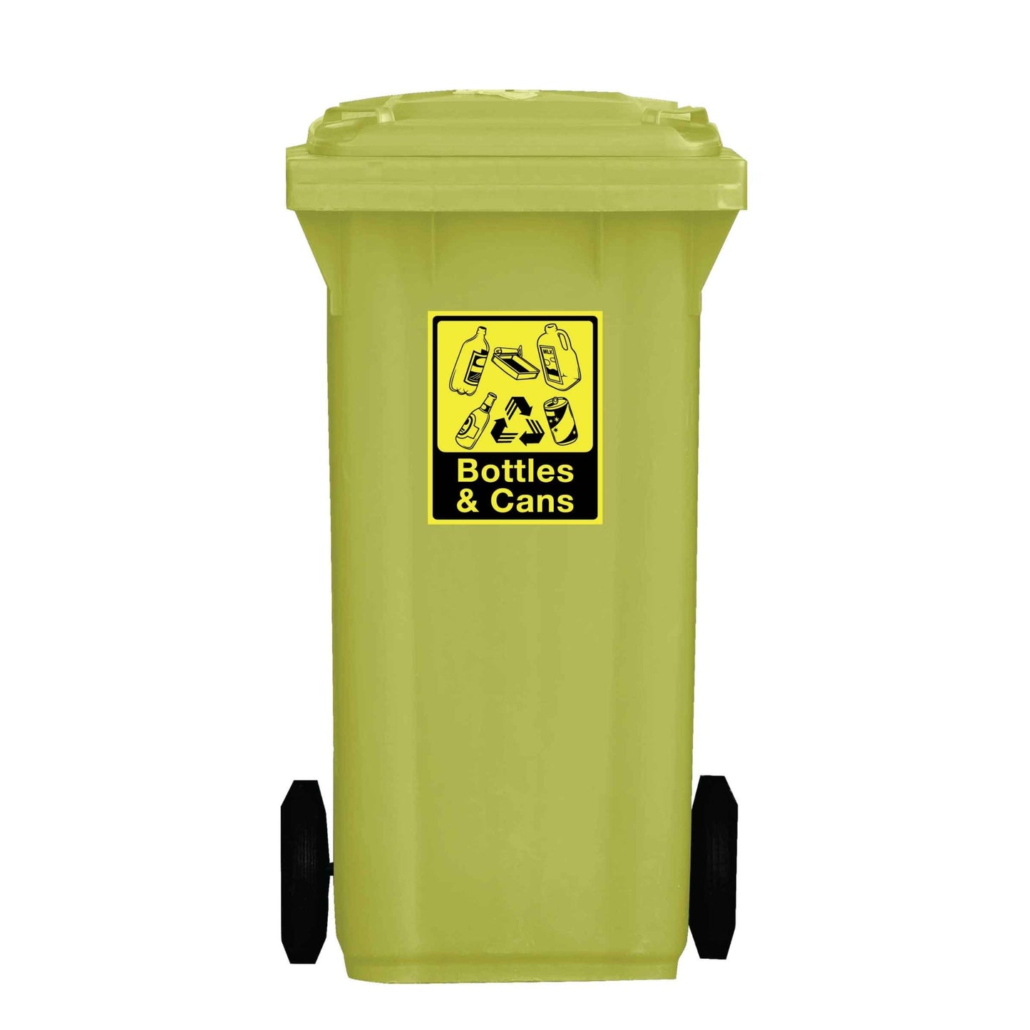 Recycle Bottles & Cans Wheelie Bin Stickers - New Signs