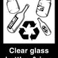 Recycle Clear Glass Bottles & Jars Wheelie Bin Stickers - New Signs