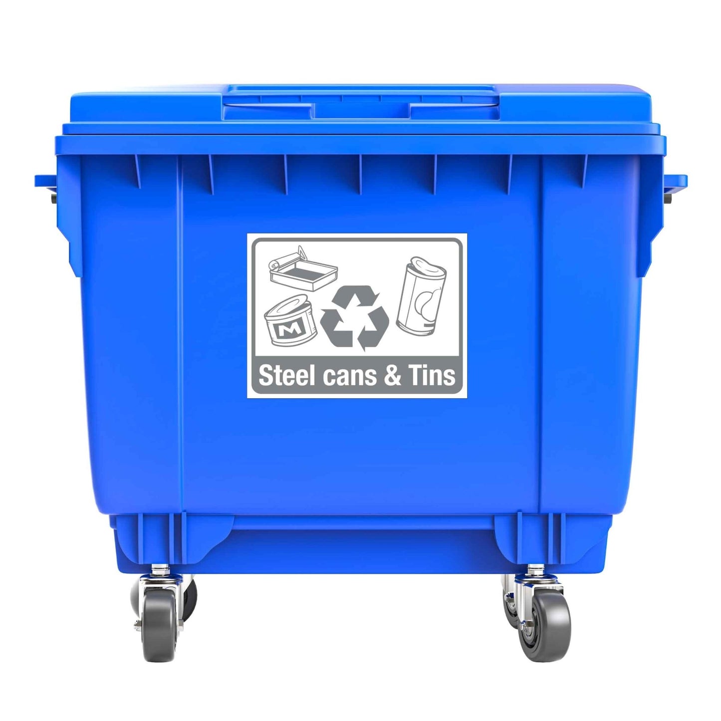 Recycle Steel Cans & Tins Large Bin Sticker - New Signs