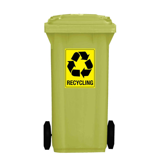 Recycle Wheelie Bin Stickers - New Signs