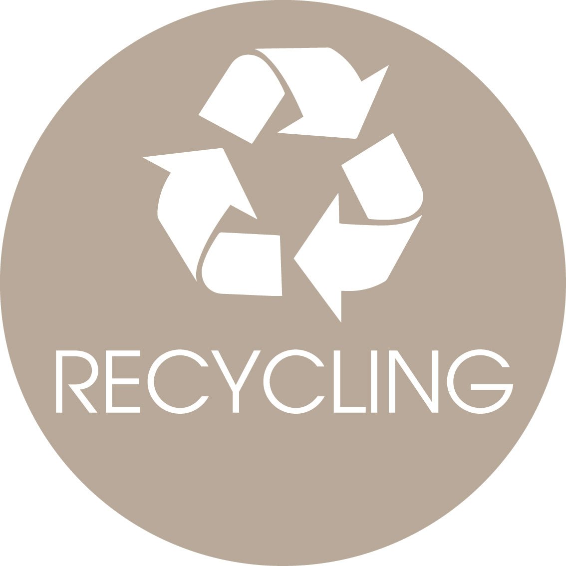 Recycling Fawn Background Circle Bin Sticker - New Signs