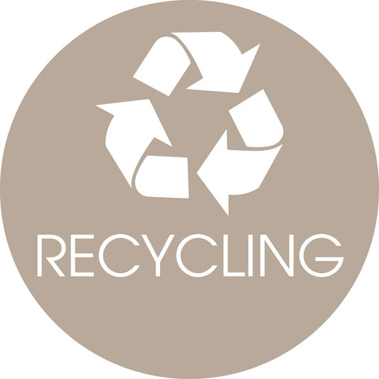 Recycling Fawn Background Circle Bin Sticker - New Signs