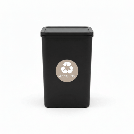 Recycling Fawn Background Circle Bin Sticker - New Signs