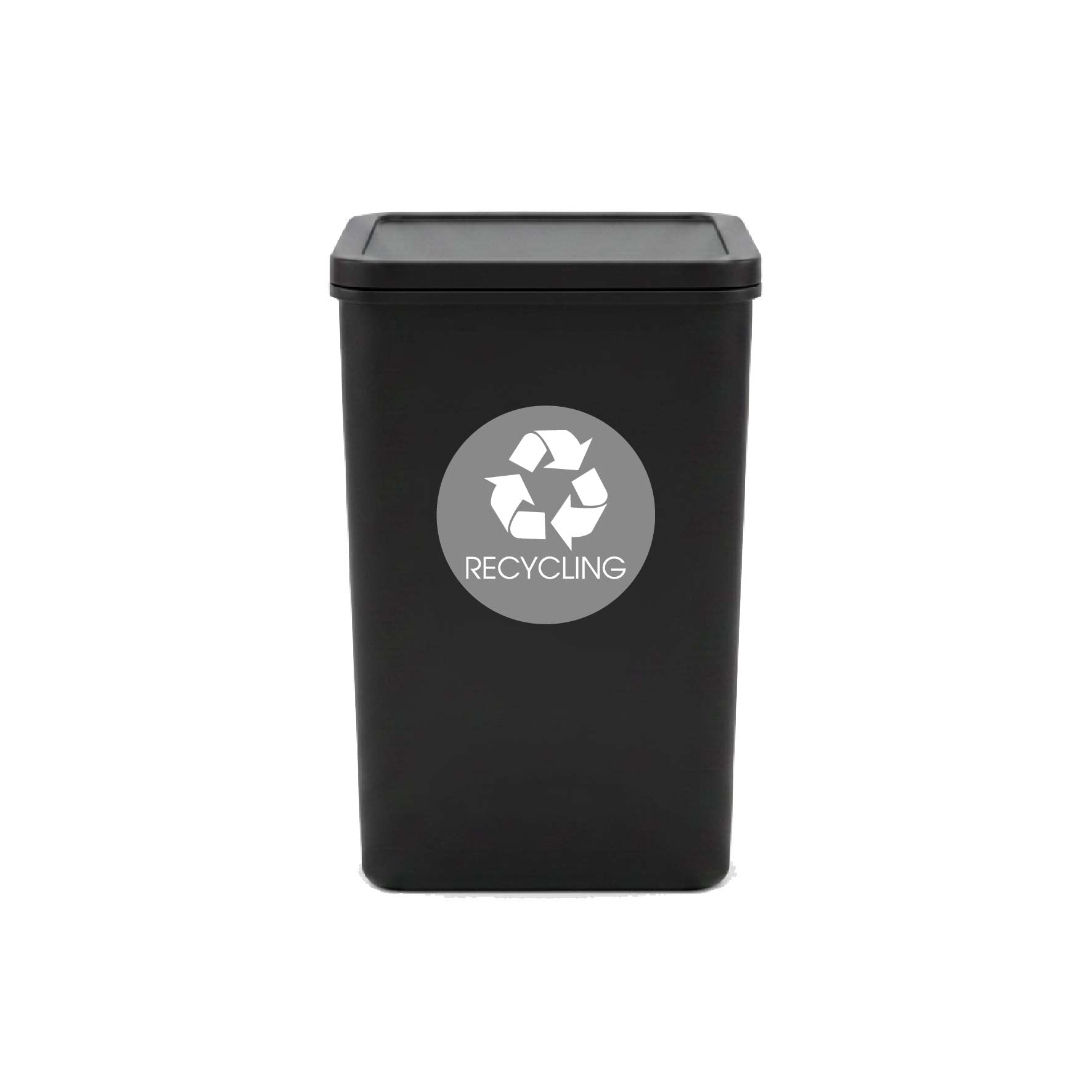 Recycling Grey Background Circle Bin Sticker - New Signs