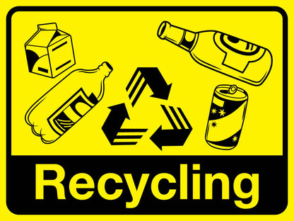 Recycling Large Bin Sticker - New Signs