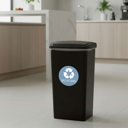 Recycling Ocean Background Circle Bin Sticker - New Signs