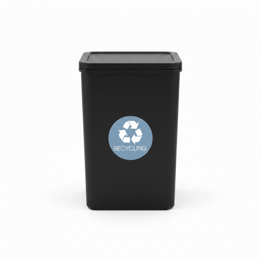 Recycling Ocean Background Circle Bin Sticker - New Signs