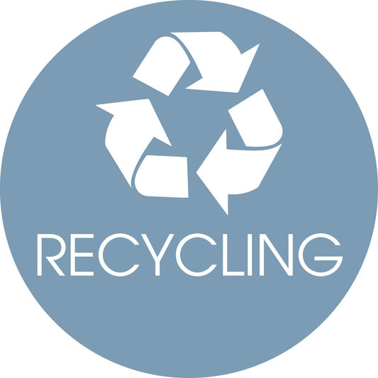Recycling Ocean Background Circle Bin Sticker - New Signs