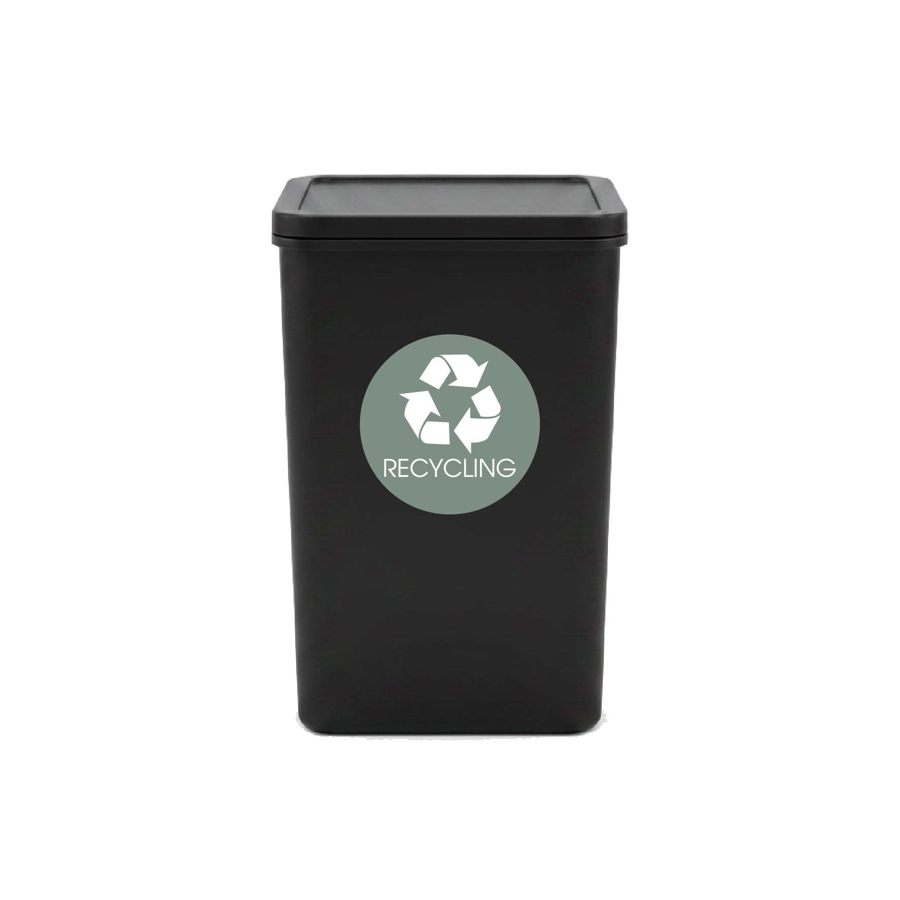 Recycling Sage Background Circle Bin Sticker - New Signs