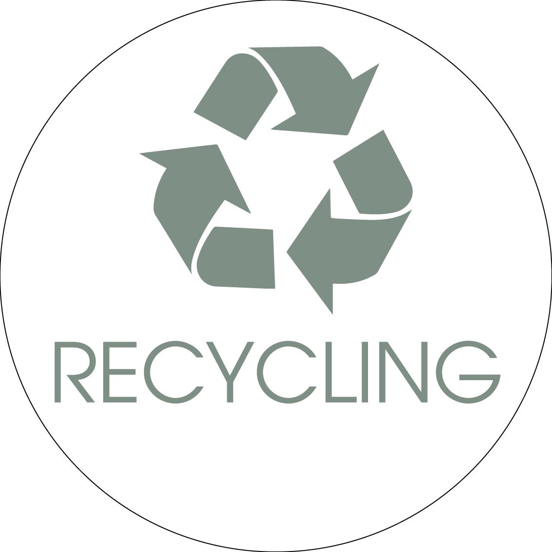Recycling Sage Circle Bin Sticker - New Signs