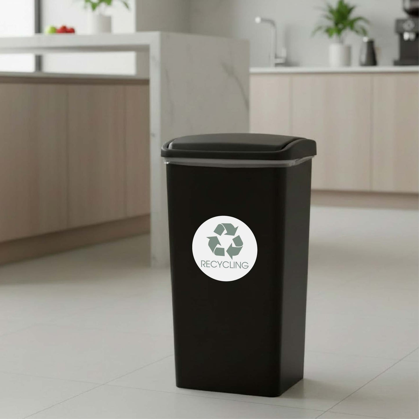 Recycling Sage Circle Bin Sticker - New Signs