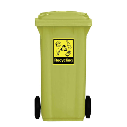 Recycling Wheelie Bin Stickers - New Signs